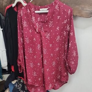 Lush Maroon and White Patterned Top